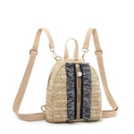 Straw bag fashion woven backpack