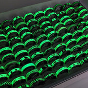 50Pcs/Set Stainless Steel Luminous Rings For Women Men Mix Style ECG LOVE Animal Glow In The Dark Jewelry
