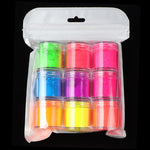 9 Colors Neon Pigment Powder Fluorescence Nails Glitter Dust DIY Gel Manicure Nail Art Decorations