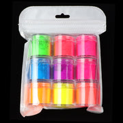 9 Colors Neon Pigment Powder Fluorescence Nails Glitter Dust DIY Gel Manicure Nail Art Decorations
