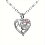"1pc Charming ""MOM"" Pendant Necklace with Elegant Hollow Heart & Flower Design - Perfect for Holidays, Birthdays & Anniversaries"