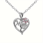 "1pc Charming ""MOM"" Pendant Necklace with Elegant Hollow Heart & Flower Design - Perfect for Holidays, Birthdays & Anniversaries"