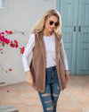 Mid-length Solid Color Hooded Vest Plush For Women