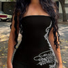 Dragon Pattern Tube Romper Jumpsuit, Casual Sleeveless Romper Jumpsuit For Summer, Women's Clothing