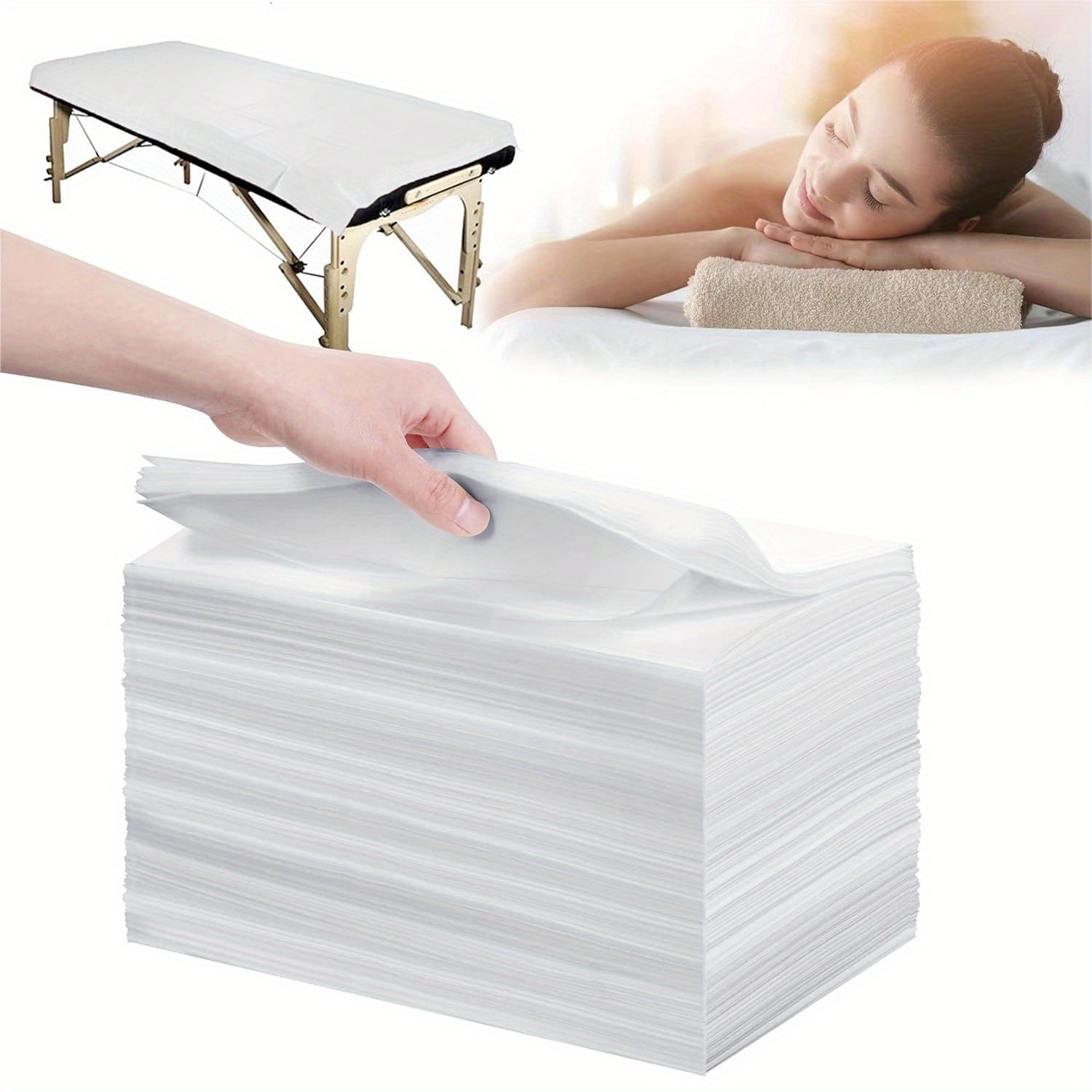 100pcs Disposable Massage Table Sheets - Breathable Non-Woven SPA Bed Covers, 31" x 70", Thin & Flexible, Pink, Not Waterproof, Perfect for Spa and Salon Use, Spa Gifts