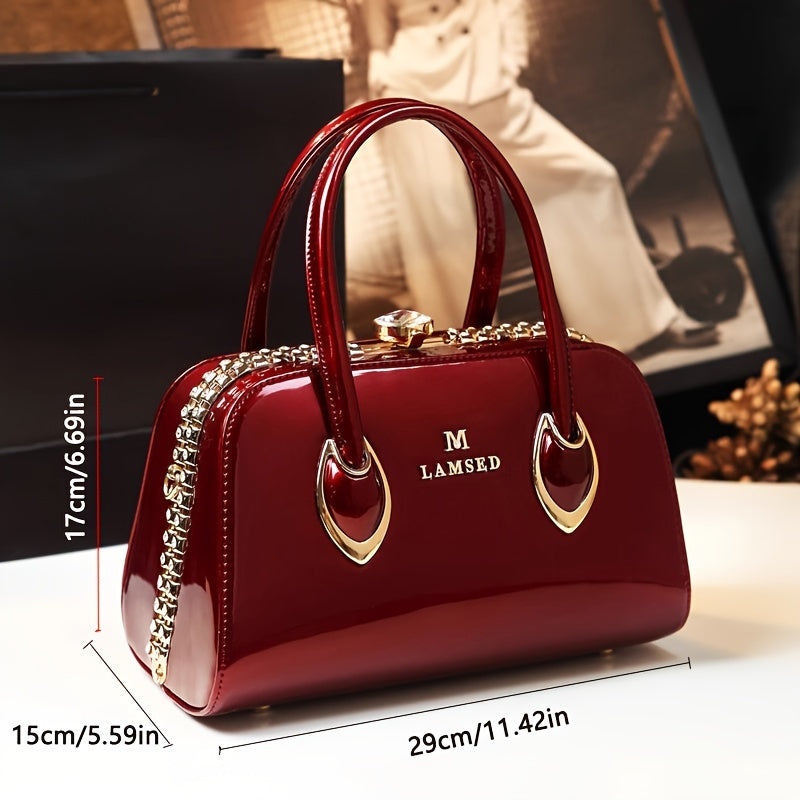 Rhinestone Glam Handbag: Stylish Satchel for Women, Perfect for Carnaval Music Festival