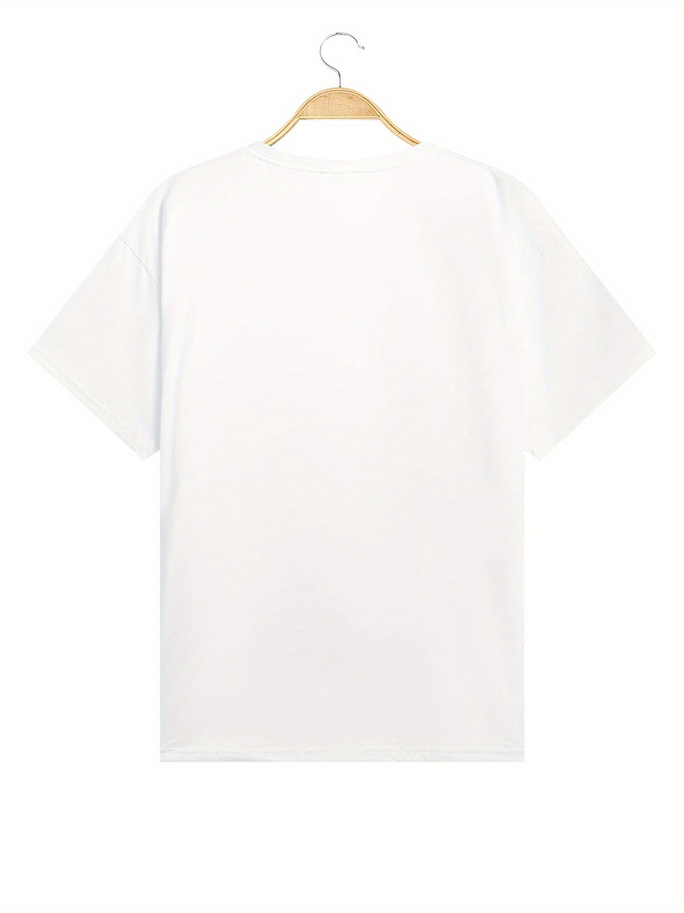 Figure & Letter Print Crew Neck T-Shirt, Casual Short Sleeve T-Shirt For Spring & Summer, Women's Clothing