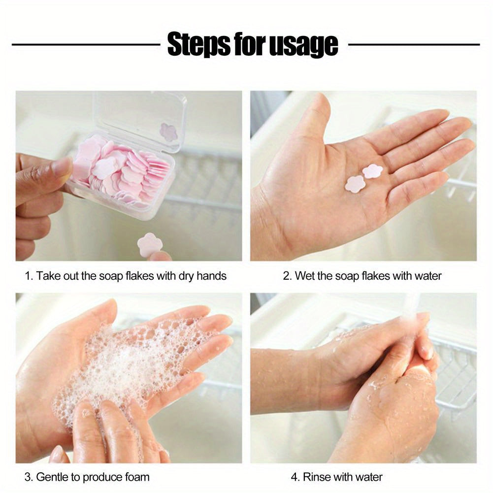 1000pcs Clean Petals Perfume Disposable Hand Hand Rose Mat Soap Flakes Family Travel Lavender Paper Soap Care Sheet
