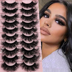 20mm Long Dramatic D Curl Faux Mink Lashes - Fluffy, Wispy, Cat Eye, 3D, Natural, Extra Thick, Cluster, Mixed Style False Eyelashes - Multiple Pairs, Reusable, Lightweight, Comfortable, Cruelty-Free, Easy to Apply