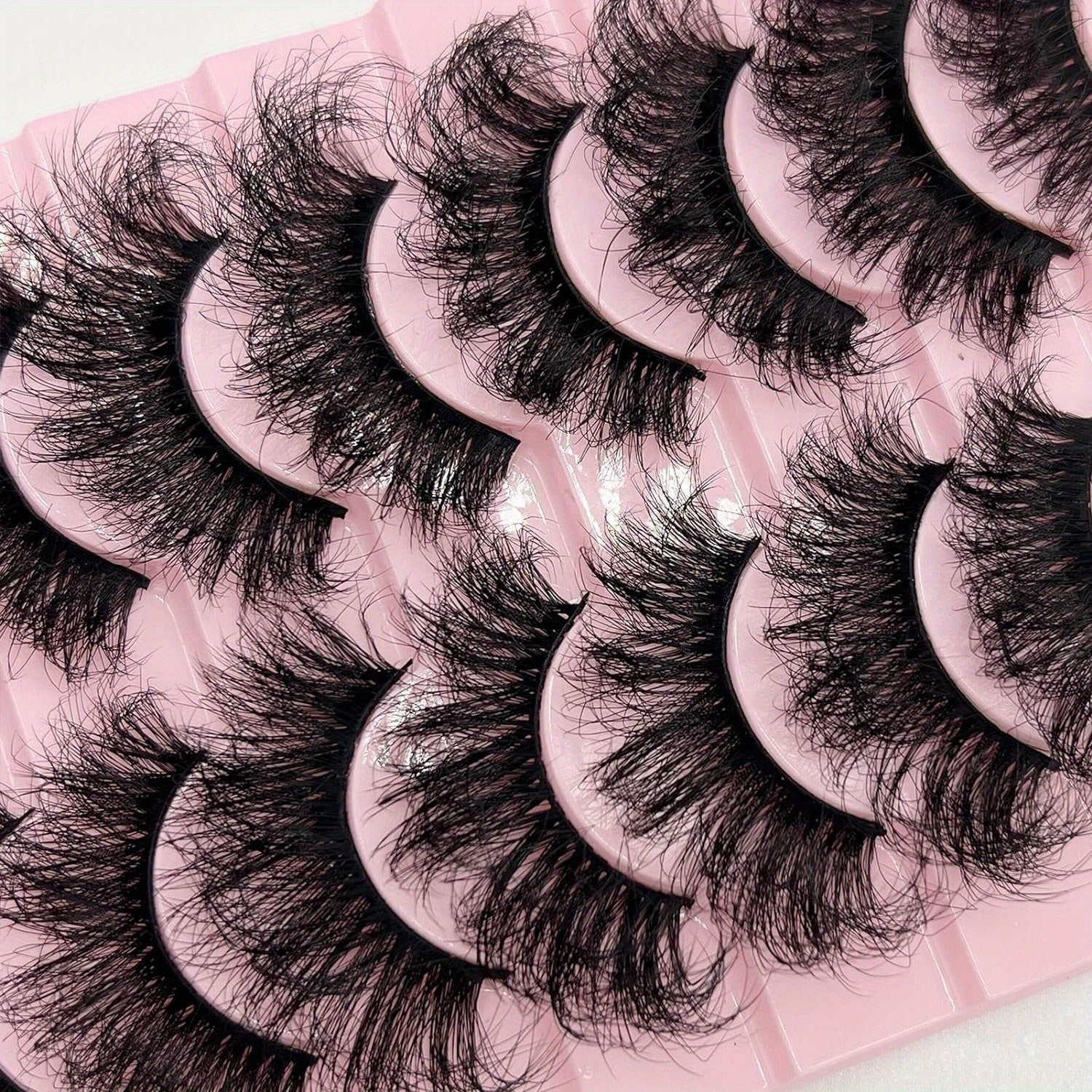 20mm Long Dramatic D Curl Faux Mink Lashes - Fluffy, Wispy, Cat Eye, 3D, Natural, Extra Thick, Cluster, Mixed Style False Eyelashes - Multiple Pairs, Reusable, Lightweight, Comfortable, Cruelty-Free, Easy to Apply
