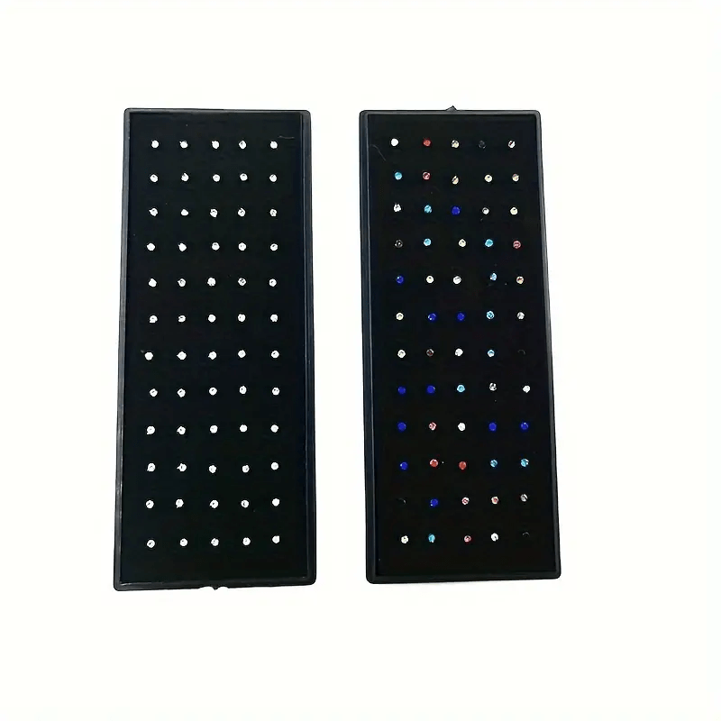 60pcs/set Fashion Rhinestone Nose Studs, Women's Daily Wear Stainless Steel Nose Ring, Holiday Banquet Jewelry Accessories