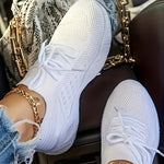 Women's Knitted Sports Shoes - Casual Comfortable Low Top Running & Walking Trainers, Breathable Outdoor Sneakers plus size - For Women - Suitable for Sports, Running, Walking & Everyday Wear - Perfect Gift for Fitness Enthus