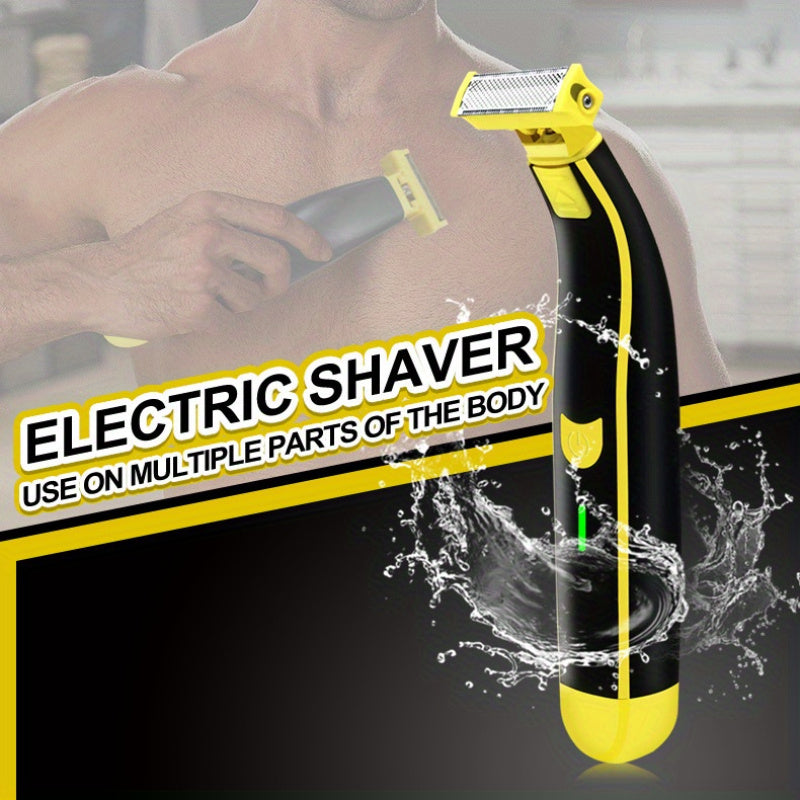 Men's beard electric shaver, USB charging, bikini body hair trimmer beauty set, floating blade, dry and wet dual-purpose, portable travel electric shaver, for dad, Father's Day gift for men
