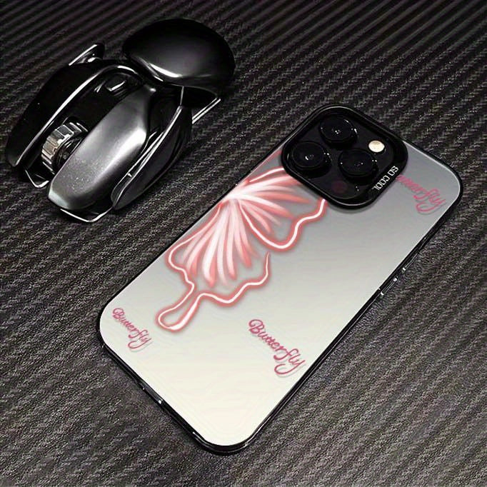 Luminous Butterfly Pattern iPhone Case for 15/14/13/12/11 Series, Soft TPU Full-Body Protective Cover with Glow Effect, Shockproof Slim Phone Case
