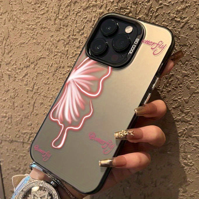 Luminous Butterfly Pattern iPhone Case for 15/14/13/12/11 Series, Soft TPU Full-Body Protective Cover with Glow Effect, Shockproof Slim Phone Case