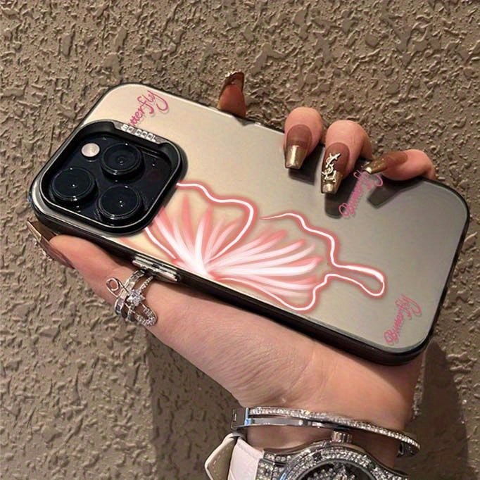 Luminous Butterfly Pattern iPhone Case for 15/14/13/12/11 Series, Soft TPU Full-Body Protective Cover with Glow Effect, Shockproof Slim Phone Case