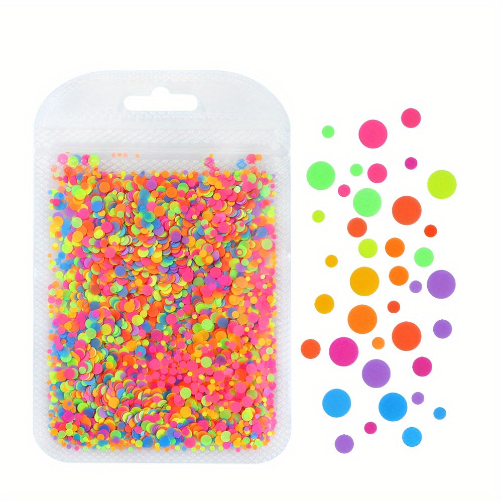 3G Fluorescent Round Sequins Glitter for Epoxy Resin Mold Filler, Bubble Cabochon, Confetti Jewelry Making, Nail Art Flakes - Plastic, No Power Required