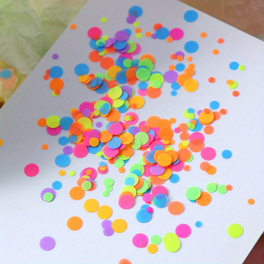 3G Fluorescent Round Sequins Glitter for Epoxy Resin Mold Filler, Bubble Cabochon, Confetti Jewelry Making, Nail Art Flakes - Plastic, No Power Required