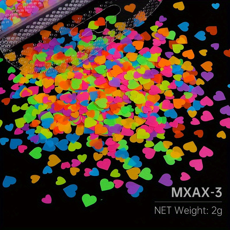 3G Fluorescent Round Sequins Glitter for Epoxy Resin Mold Filler, Bubble Cabochon, Confetti Jewelry Making, Nail Art Flakes - Plastic, No Power Required