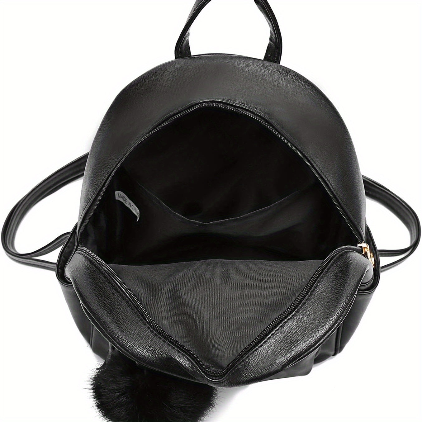 Mini Backpack Purse for Girls Teens Women Purses PU Leather Pom Backpack Shoulder Bag with Charm Tassel