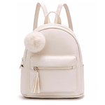 Mini Backpack Purse for Girls Teens Women Purses PU Leather Pom Backpack Shoulder Bag with Charm Tassel