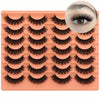 14 Pairs Luxurious Black False Eyelashes - Natural Look, Thick & Fluffy, Wispy Strip Cat Eye Lashes for a Dramatic Extension Effect, Fake Eyelashes, Pack