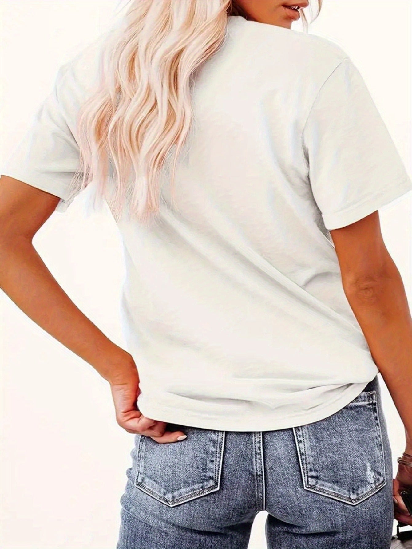 Women's Casual T-Shirt With Colorful Lettering "Salt And Sugar" Graphic, Round Neck, Short Sleeve, Sporty Top
