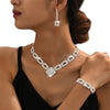 Gorgeous Jewelry Sets - Sparkly Faux Zirconia, Earrings And Necklaces - Can Be Worn As Bracelets for Evening Glamour, 3pcs Sets. The Perfect Holiday Gift
