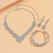 Gorgeous Jewelry Sets - Sparkly Faux Zirconia, Earrings And Necklaces - Can Be Worn As Bracelets for Evening Glamour, 3pcs Sets. The Perfect Holiday Gift