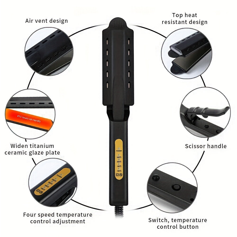 Hair Straightener, Four-gear Temperature Adjustment, Ceramic Lonic Flat Lron Curlinglron Hair Curler, Gifts for Women, Mother's Day Gift