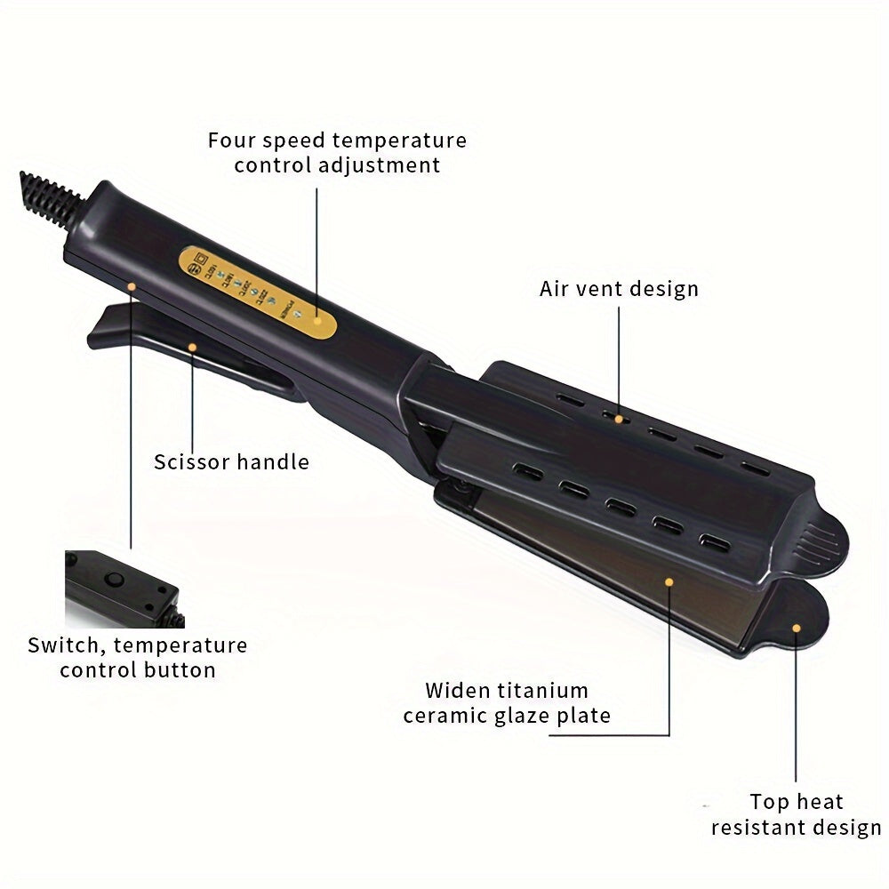 Hair Straightener, Four-gear Temperature Adjustment, Ceramic Lonic Flat Lron Curlinglron Hair Curler, Gifts for Women, Mother's Day Gift