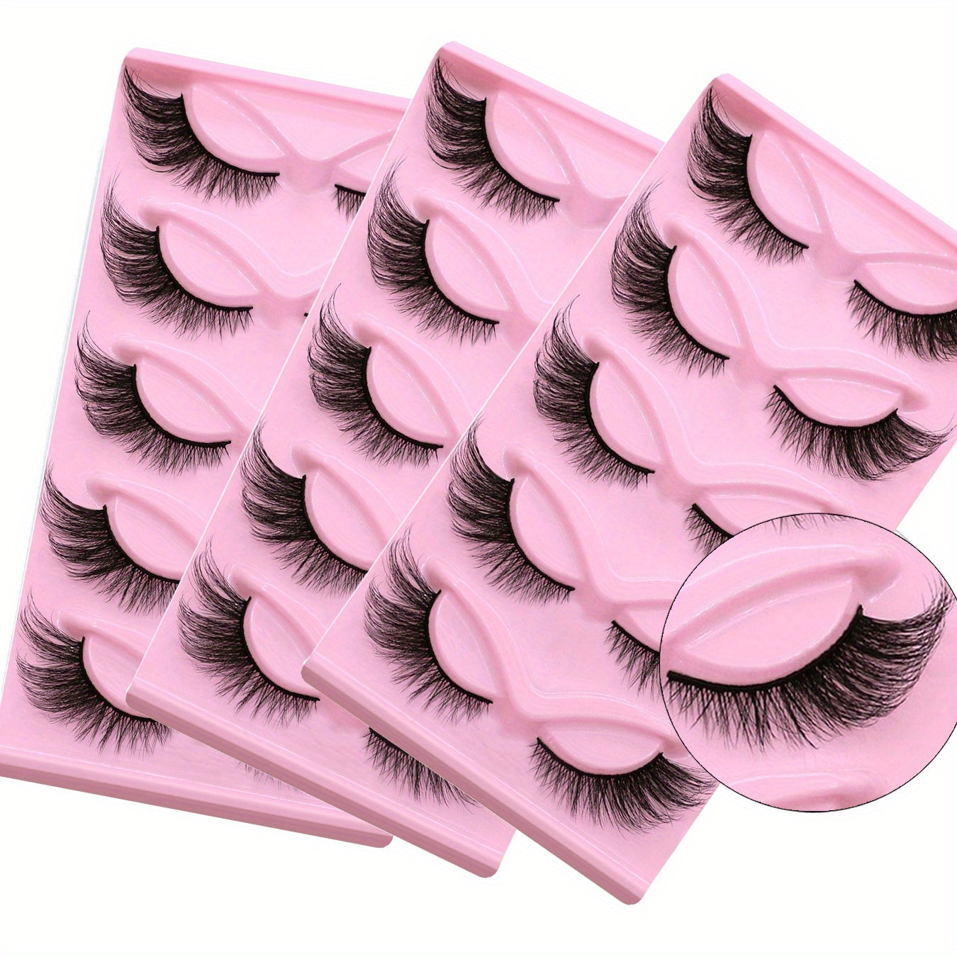15 Pairs Long Wispy Cat Eye Lashes – 3-Pack D Curl False Eyelashes, Elongated Strip Lashes for Bold, Fluffy Volume | Thick, Lightweight, and Reusable