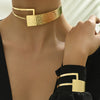 2pcs Necklace + Bracelet Fashion Jewelry Set Irregular Geometric Design or Silvery Adjustable Jewelry Set