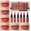 A Set of Six - Luxurious Frosted Berry Red Lipstick Set - High Pigmentation, Long Gloss - Perfect Female Gift, Smooth Surface, Suitable for All Skin Types