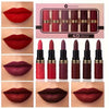 A Set of Six - Luxurious Frosted Berry Red Lipstick Set - High Pigmentation, Long Gloss - Perfect Female Gift, Smooth Surface, Suitable for All Skin Types