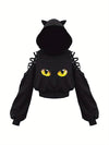 Spring And Autumn Cartoon Hooded Sweatshirts, Trendy Cat Ear Clothes, Fashionable And Cute Women's Clothing