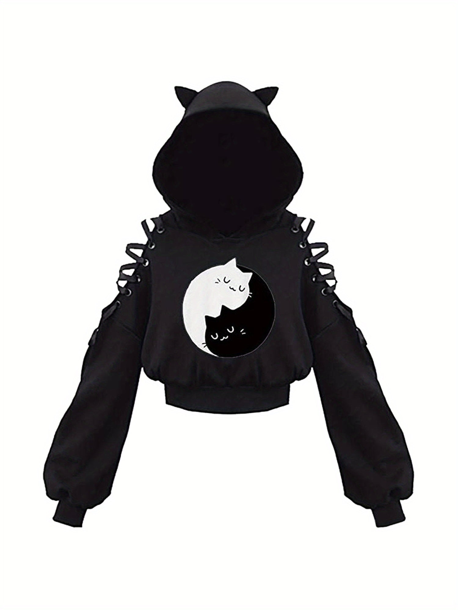 Spring And Autumn Cartoon Hooded Sweatshirts, Trendy Cat Ear Clothes, Fashionable And Cute Women's Clothing