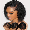 [13X4 Bouncy Deep Wave Wig] Tewig Bye Bye Knots 13X4 Bouncy Deep Wave Glueless Bob Wig 200% Density Wear to Go Glueless Wigs Human Hair Pre Plucked Pre Cut Bob Wigs Deep Wave Lace Front Wigs Upgraded