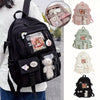Kawaii Backpack - Cute Aesthetic Plush Pendant Pin Accessories, Large Capacity Laptop Backpack for Women - For School & Everyday Use - Perfect Gift for Teens & Students