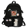 Kawaii Backpack - Cute Aesthetic Plush Pendant Pin Accessories, Large Capacity Laptop Backpack for Women - For School & Everyday Use - Perfect Gift for Teens & Students