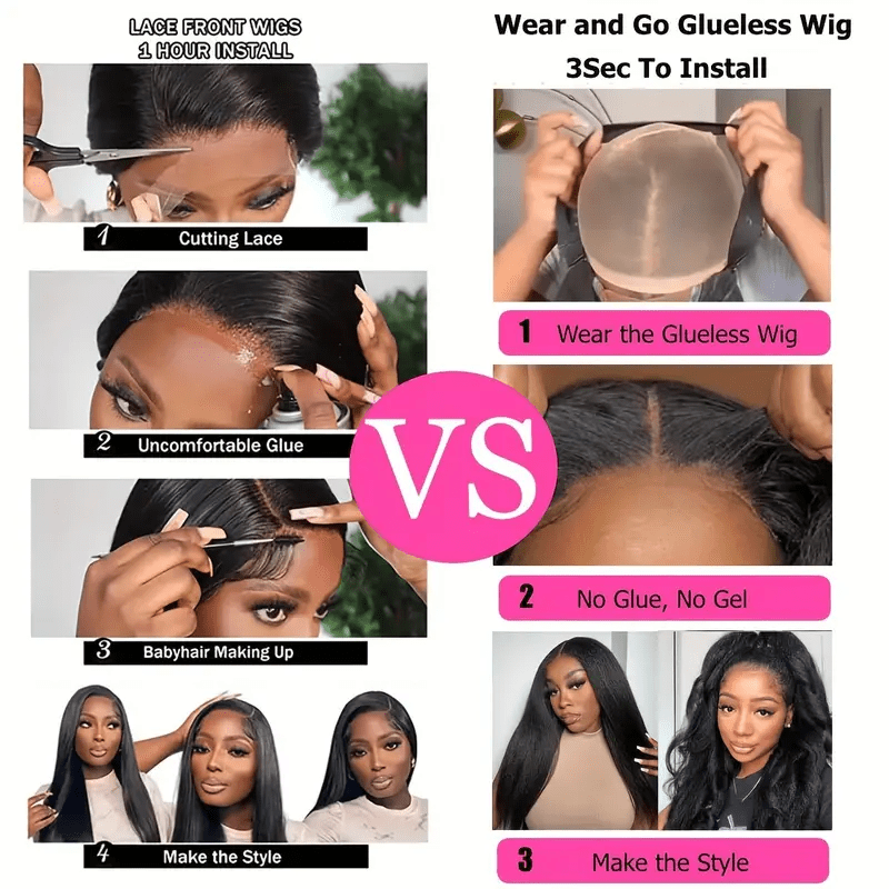 34" Kinky Straight Glueless Human Hair Wig with Pre-Plucked 4x4 HD Lace Closure, 180% Density, Natural Black - Long Yaki Texture for Women, Elegant Style, Perfect for Everyday or Special Occasions