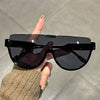 Unisex Fashionable Oversized Semi-Circular Sunglasses - Anti-Glare Sun Shades Perfect for Hiking, Beach Vacations, and Everyday Outdoor Activities; Durable Design and Style