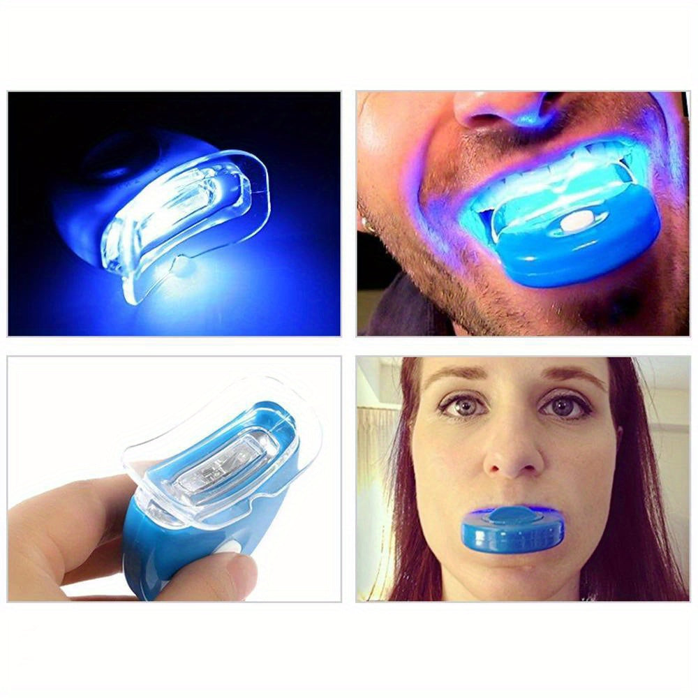 Fast-Acting Portable Teeth Whitening LED Light - Blue, Battery-Powered, Easy-to-Use for Home & Travel