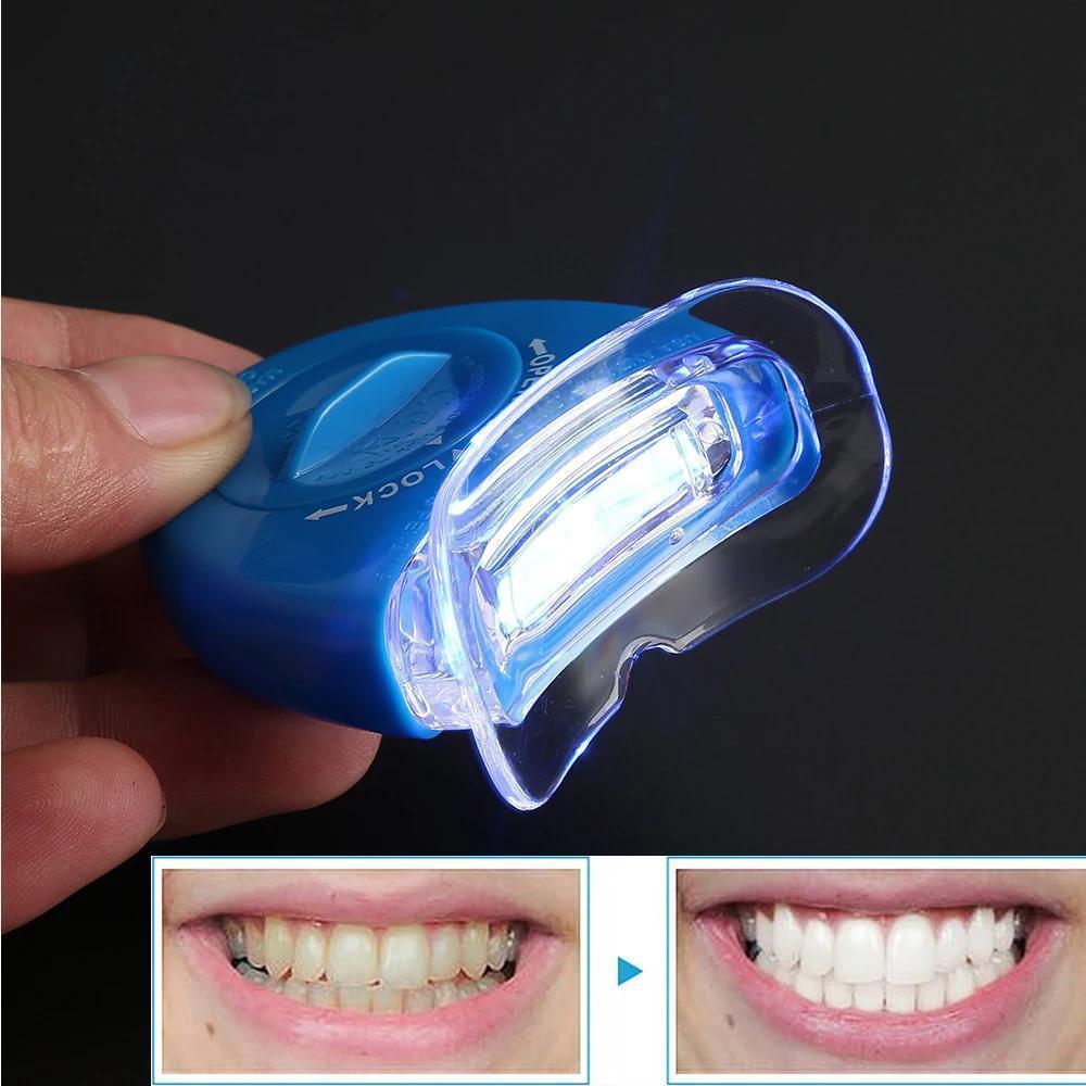 Fast-Acting Portable Teeth Whitening LED Light - Blue, Battery-Powered, Easy-to-Use for Home & Travel