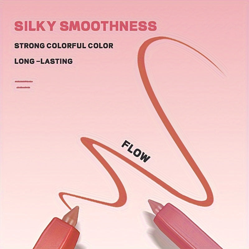 12 Color Lip Liner Set Long Lasting, Waterproof, Sweat Resistant, Easy to Color, Fade Resistant Lip Gloss Set Beauty Makeup, Valentine's Day Gift