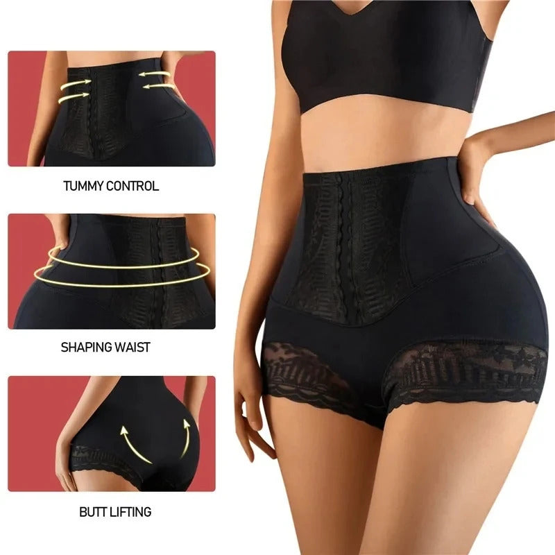 [High-Waisted Shapewear] Seamless High-Waisted 1 Pair of Women's Elastic Tummy Control Underwear, Shapewear Briefs for a Flat Belly, Ideal for Postpartum Use in Summer