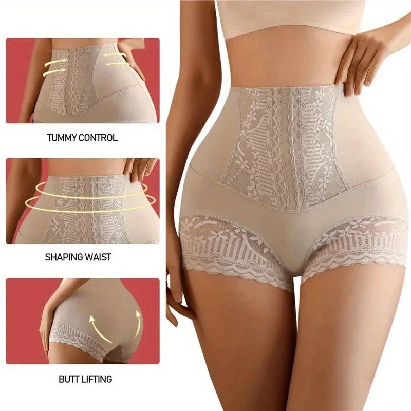 [High-Waisted Shapewear] Seamless High-Waisted 1 Pair of Women's Elastic Tummy Control Underwear, Shapewear Briefs for a Flat Belly, Ideal for Postpartum Use in Summer