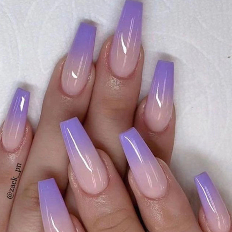 144pcs Rainbow French Ballet Press On Nails (6 PACK) Gradient Coffin False Nails Summer Colorful Super Long Fake Ballet Nail Yellow Pink Purple Nude Reusable Wear