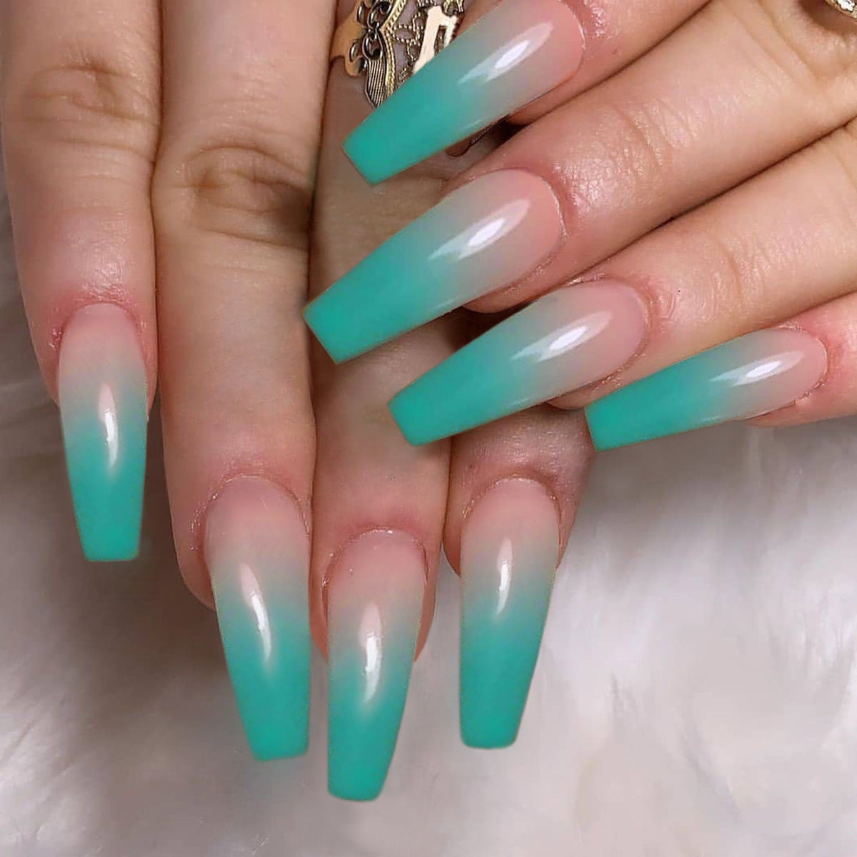 144pcs Rainbow French Ballet Press On Nails (6 PACK) Gradient Coffin False Nails Summer Colorful Super Long Fake Ballet Nail Yellow Pink Purple Nude Reusable Wear
