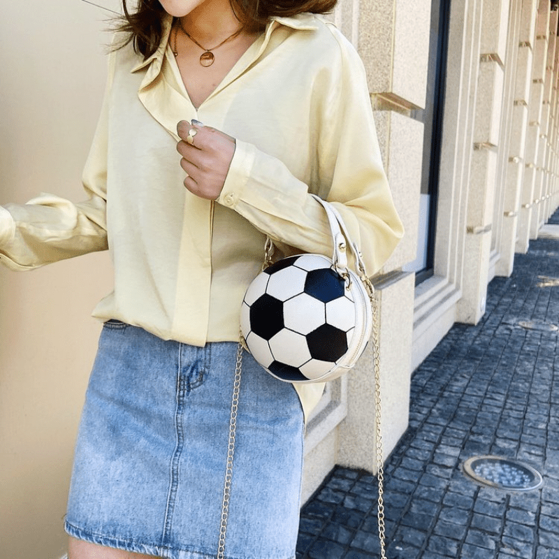 3 Hot-Selling Colors Available Ins Super Trendy Football Basketball Bag New Versatile Single-Shoulder Crossbody Korean Style Small Round Bag Women's Bag